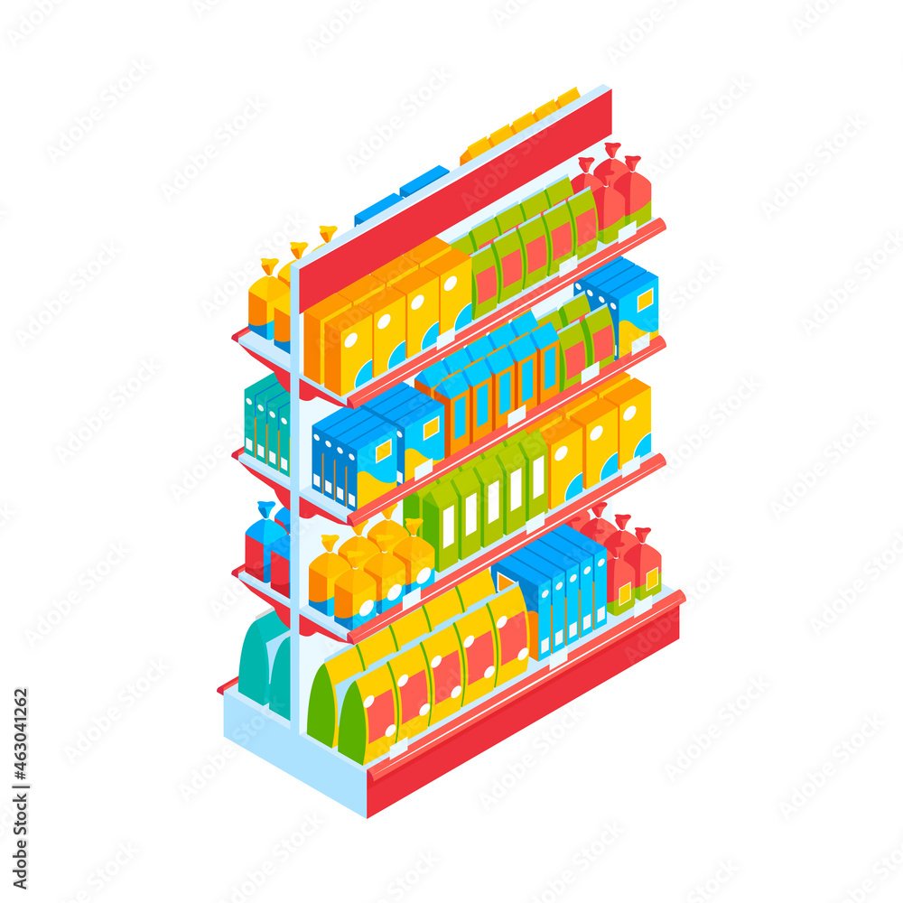 Canvas Prints Supermarket Shelf Illustration