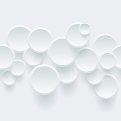 Pattern in the form of a circle of white paper with shadows on a white background. Pattern. Vector illustration