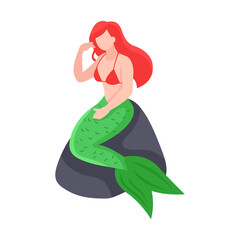 Isometric Mermaid Illustration