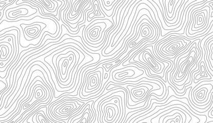 Mountain hiking trail over terrain. Contour background geographic grid. Seamless vector topographic map background. Line topography map seamless pattern. - obrazy, fototapety, plakaty