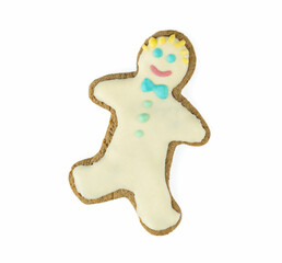 gingerbread Christmas cookie on a white isolated background. new year's, homemade