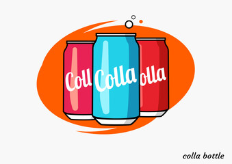 three alumunium cans soda , isolated on a white background,ilustration