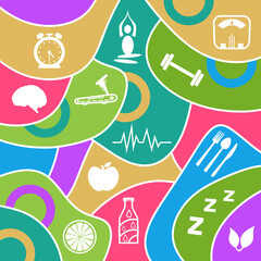 Health Background Colorful Random Shapes