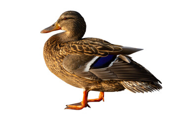 Brown duck isolated on white background