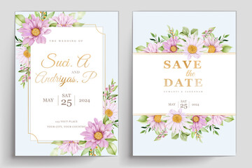 WATERCOLOR CHRYSANTHEMUM WEDDING invitation card set 