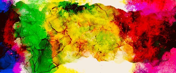 Coloured texture, abstract background made with alcohol ink technique, hand drawn art, powder material, contemporary design, wallpaper for print 