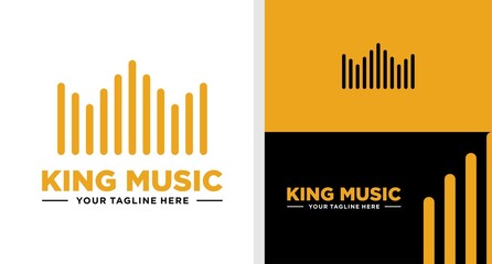 KING MUSIC LOGO CROWN NEGATIVE SPACE AUDIO EDITABLE