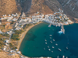aerial view of Kamares, sifnos greek island - obrazy, fototapety, plakaty
