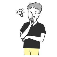 アイディアを思いついた男性