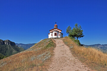 Chapel high in the Rhodope Mountains, Bulgaria