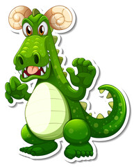 Green Dragon cartoon character sticker