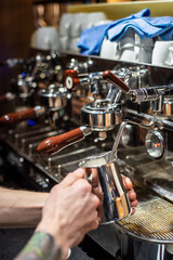 Barista Cafe Making Coffee Preparation Service Concept