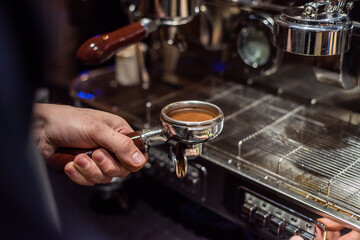 Fototapeta na wymiar Barista Cafe Making Coffee Preparation Service Concept