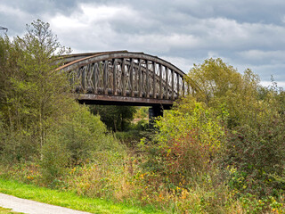 Disused railway bridge at Fairburn Ings, West Yorkshire, England
