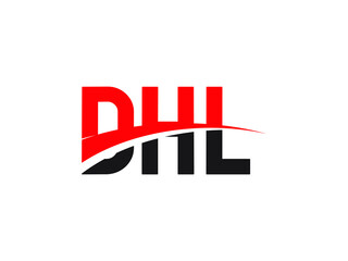 DHL Letter Initial Logo Design Vector Illustration