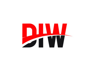 DIW Letter Initial Logo Design Vector Illustration