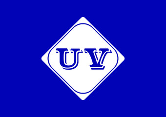 UV letter logo and icon design template