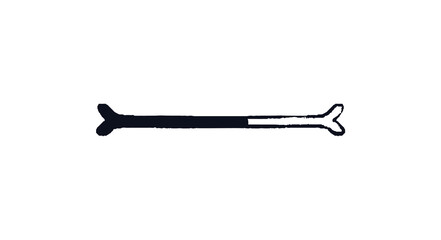 Doodle bone loading bar. Progress bar bone with download indicator. Vector stock illustration black on white sketch.