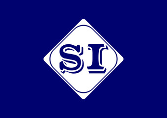 SI letter logo and icon design template
