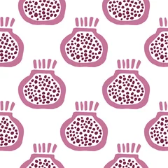 Fototapeten Pomegranate. Seamless pattern, decorative background for cover, textile, packaging and design © Elenapro
