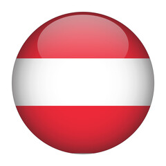 Austria 3D Rounded Country Flag button Icon