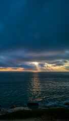 Smartphone Wallpaper, Sun Behind Cloud on Ocean, Royan, France