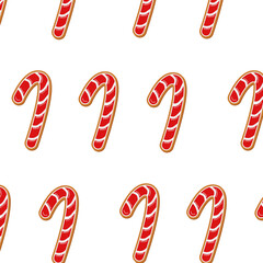 Christmas with a picture of sweets on a red background. Vector illustration