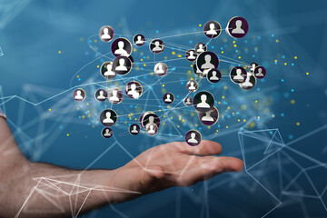 videoconference group of people talking in social network