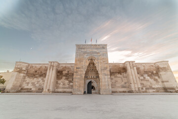 Caravansarai in Sultanhani, turkey sunset