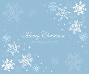 Naklejka na ściany i meble Snowflakes background. Merry Christmas and happy new year. Vector illustration.