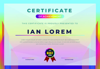colorfull modern certificate