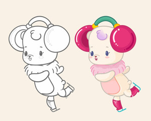 female white polar bear ice skating