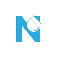 Initial Letter N Hydro Logo with Negative Space Water drop Icon Design Template Element