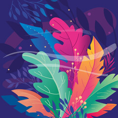 Floral abstract illustrations Modern trendy style