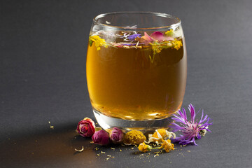 herbal tea mixed from various flowers