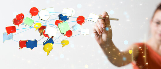 speech bubbles, communication concept 3d