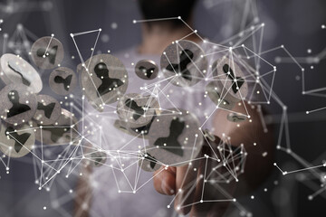 videoconference group of people talking in social network