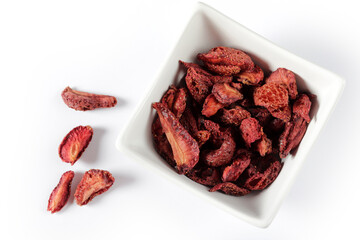 Dried Strawberry Slices Ready to Eat. Organic Food.