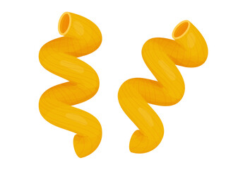 Pasta cavatappi. Italian pasta cartoon illustration isolated on white background.