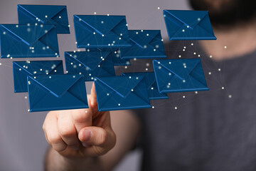 flying email icon and web flying