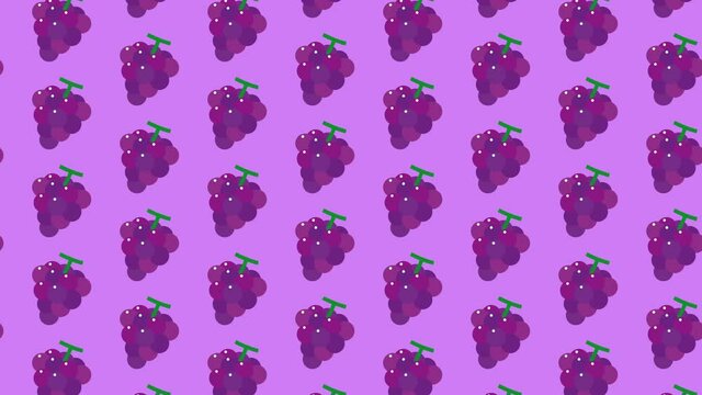 Grapes illustration pattern 4K background animation. ぶどうのパターンイラストアニメーション 4K 背景素材
