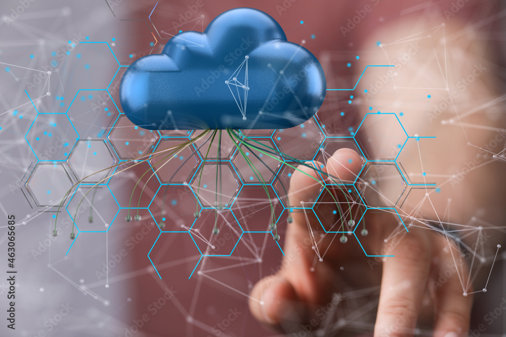 Poster Ui of Cloud Computing Technology Internet Storage Network Concept