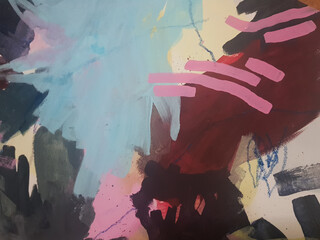 Abstract bright, multi-colored brush strokes, the picture is mine. Texture. Lines