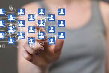 network holding in hand 3d connection data