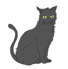 dibujo de gato negro sentado