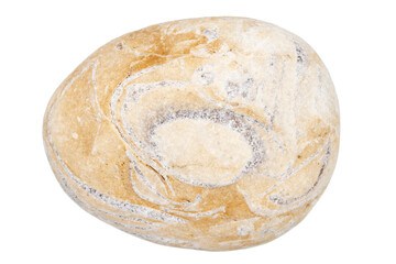 Top view of single yellow pebble