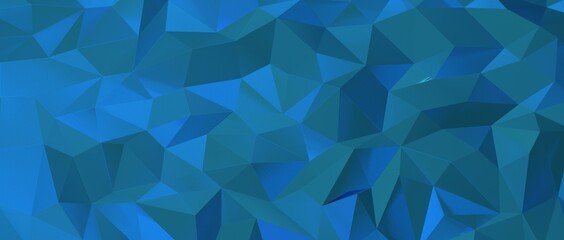 Obraz premium 3D Illustration Geometric, Polygon, Line,Triangle pattern shape with molecule structure. Polygonal with blue background