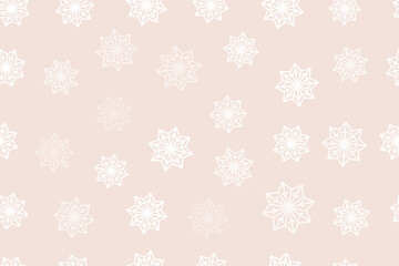 Christmas seamless pattern with snowflakes trendy pastel color