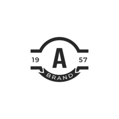 Vintage Insignia Letter A Logo Design Template Element. Suitable for Identity, Label, Badge, Cafe, Hotel Icon Vector
