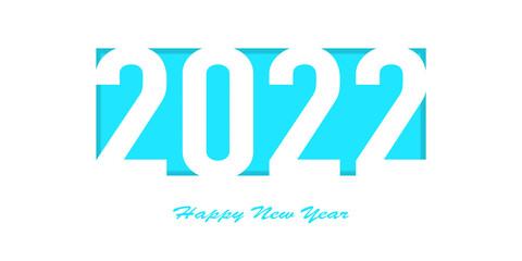 Happy New Year 2022! Blue background